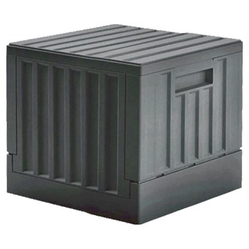 livinbox 樹德 FB-3232小貨櫃收納椅  貨櫃屋造型設計組裝簡易  智慧收納空間折疊好攜帶  黑  1個