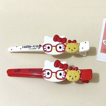 ✨限時秒殺☜桃園出貨✨精致HelloKitty小熊鴨嘴夾做工細膩質感高級日常搭配發型超合適