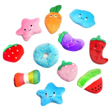 Petca 角色啾啾發聲絨毛玩具 11件組  1包  混色  13 x 10 cm、14 x 10 cm、9 x 8 cm、6 x 11 cm、7 x 15 cm、6 x 15 cm、6 x 14 cm、10 x 10 cm