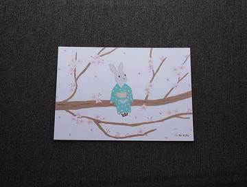 ni.kou櫻花兔子明信片