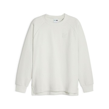 【PUMA】流行系列Classics質感圓領衫(N) 圓領套頭衫 男女款 白色 大學T-62521917