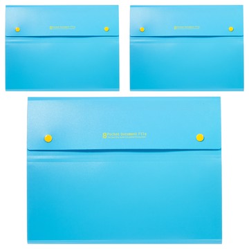 ECO Chungwoon 8層分格風琴夾 A4文件夾  天空藍  3本