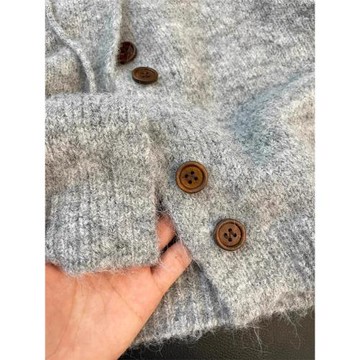 連帽毛衣開衫女秋冬季加厚韓系軟糯寬松慵懶高級感針織衫外套上衣