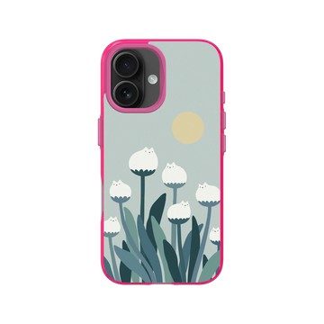 iPhone 16 Clear 粉漾桃 - ilovedoodle (Lim Heng Swee) - White Cat Flowers - 白貓花朵