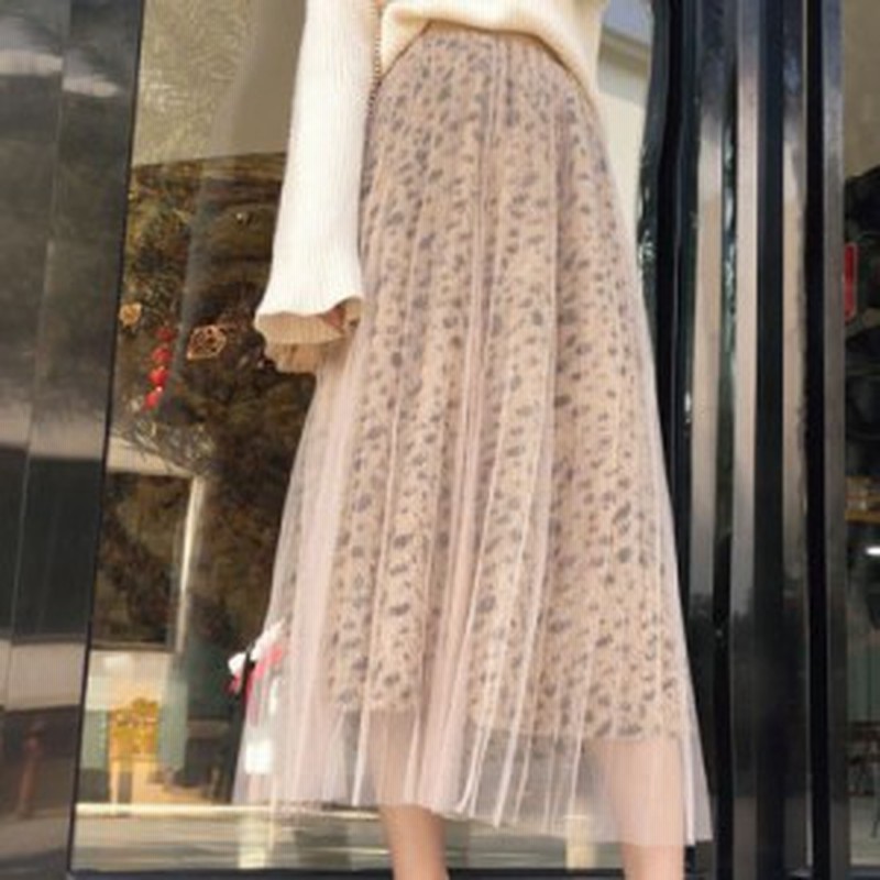 シースルー レオパード スカート 秋 冬 ロング プリーツスカート チュールレース ロングスカート サテン アニマル ヒョウ柄 ひざ下 薄手 通販 Lineポイント最大1 0 Get Lineショッピング