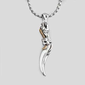 【JK銀飾】貔貅護刃・金鋒之耀 純銀項鍊／925純銀【項鍊、吊墜、貔貅項鍊、保平安、招財】