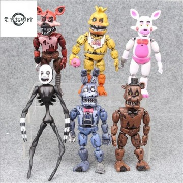 元氣招財 6款一套 13-16 釐米動漫玩具熊的五夜之夜弗萊迪邦妮奇卡 Foxy PVC 可動人偶模型玩具娃娃係列兒童生