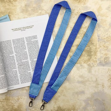 丹寧風雙拼舒適掛繩—可掛手機/識別證/鑰匙/小錢包