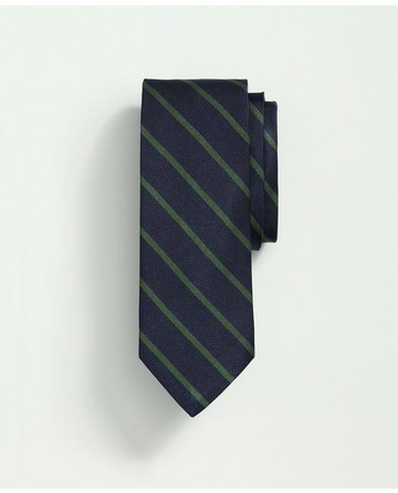 Brooks Brothers Men's Silk Rep Striped Tie | Navy/Green | Size Regular