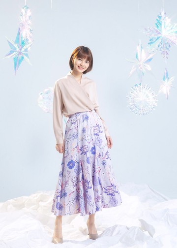 【LADY】甩甩魚尾 大份量的插片長裙 皇后普蒂亞紫 大尺碼