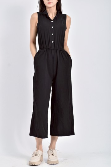 (S) 【Ivy私服】jian mei ming dian質感紡紗無袖黑色連身裝