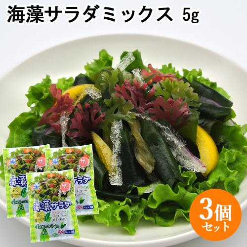 色鮮やかな海の野菜を手軽に 海藻サラダ 15g(5g×3袋)×3個セット 便利な個包装タイプの海藻サラダ 山忠 送料無料