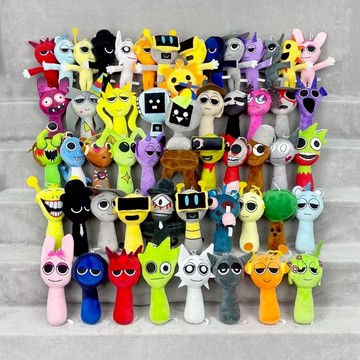 本土出貨🎭Sprunki Plush 節奏盒子 新款遊戲周邊 毛绒玩具 人形站立娃娃 可愛背包挂件 兒童節日交換禮物