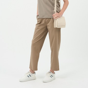 GIORDANO 女裝鬆緊腰直筒卡其褲 - 17 炊煙卡其