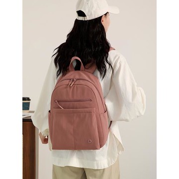 女士純色簡約雙肩包2025新款輕便旅行背包大容量時尚百搭通勤書包