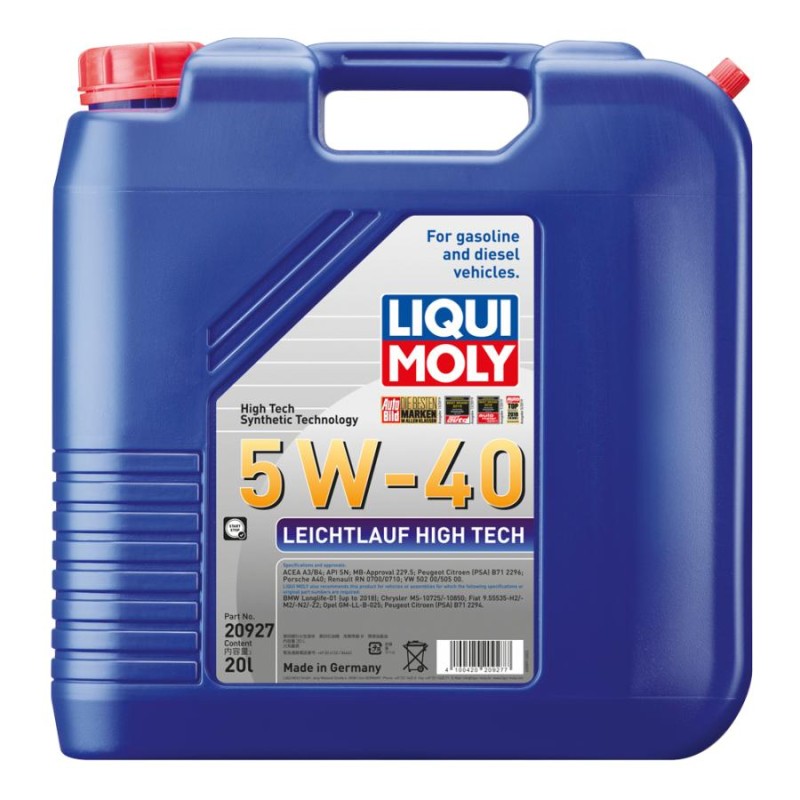 LIQUIMOLY メルセデスベンツ W222 Sクラス S550 プラグインハイブリッド ロング 222163用 エンジンオイル20Lボトル  リキモリ高性能OIL | LINEショッピング