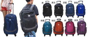 ~雪黛屋~COUGAR後背拉桿型三用大容量A4夾電腦提拉桿分離式360度飛機輪防水尼龍布NCG7072A(大)