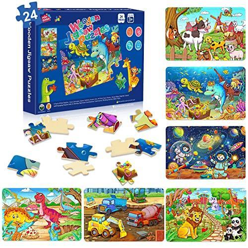 Puzzles for Kids Ages 3-5 Years Old 30 Piece Colorful Wooden Puzzles for  Toddler