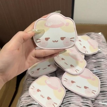 臺灣/🌸解壓玩具 發洩古早感壞笑貓劉海貼可愛少女棉花糖貓碎髮貼魔術貼無痕髮飾