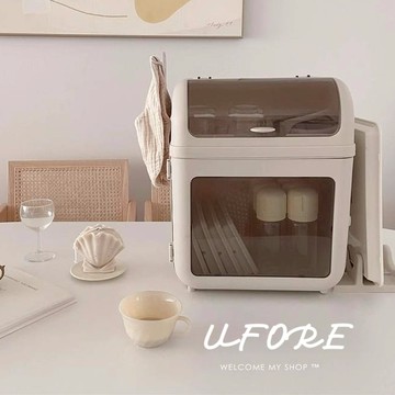 UFORE｜現貨隔日達｜ins風奶瓶收納箱 寶寶餐具收納 碗盤收納 瀝水架 雙層瀝水架 碗盤收納架 餐具架 碗籃餐具收納