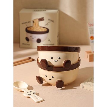 胖胖腳丫泡面碗女生高顏值陶瓷碗拉面螺螄粉碗家用湯碗漂亮的飯碗