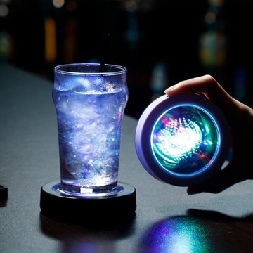 led發光杯墊 酒吧雞尾酒發光底座燈 酒杯墊底燈光發光調酒底座燈
