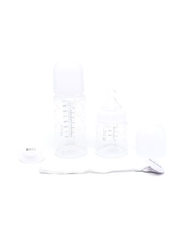 BOSS Kidswear - logo-print bottle set - kids - Polypropylene/Silicone - One Size - White