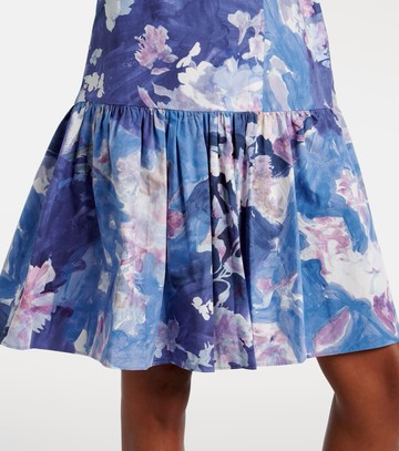 Erdem Floral peplum cotton poplin minidress