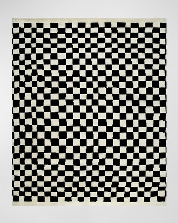 Damier Hand-Knotted Rug, 9' x 12'