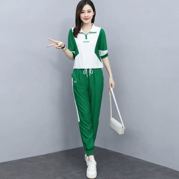 夏季休閑時尚運動服套裝女2025新款小個子時髦兩件套洋氣減齡氣質