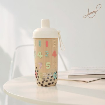 SOU·SOU 樂扣樂扣嚼對搖搖吸管杯數字遊戲-白色