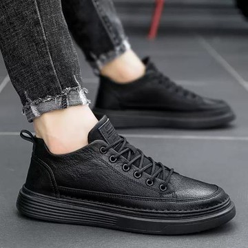 冬季男鞋2025新款男士英倫商務正裝休閑皮鞋防水耐磨板鞋工作潮鞋