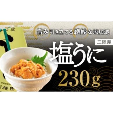 ふるさと納税 宮城県 気仙沼市 三陸産 塩うに 約230g [横田屋本店 宮城県 気仙沼市 20562227]