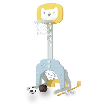 JN.Toy 3合1多功能運動曲棍足籃球架  多色 獅子  1個