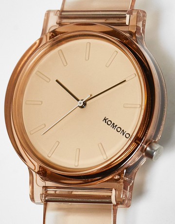 Komono mono clear watch in blossom pink