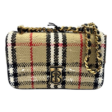 BURBERRY 巴寶莉 棕色 格紋毛料 TB Lola 鍊帶肩背包 【二手名牌BRAND OFF】