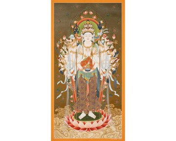 日本四十二臂觀音唐卡－手繪千手菩薩