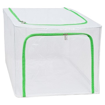 透明防水PVC收納箱 大容量 加粗鋼架  50 x 40 x 36cm  綠色  1個