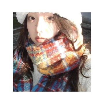奇妙國國同款圍巾彩虹格子女冬季2025新款高級馬海毛圍脖保暖披肩