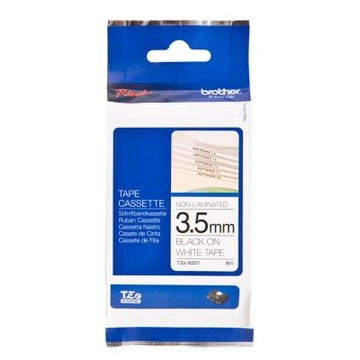 【Brother 兄弟】TZe-N201 一般標籤帶 ( 3.5mm 白底黑字 )