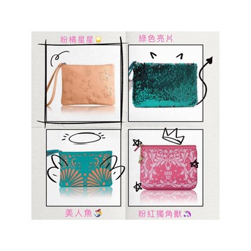 全新 🔜 快速出貨 ANNA SUI 安娜蘇 粉橘星星 化妝包萬用包 盥洗包 手提包