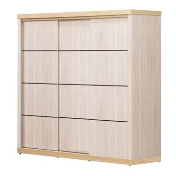 文創集 泰順6.9尺推門內拉合鐵籃衣櫃(內含側拉鏡面)-206x63.5x200cm免組