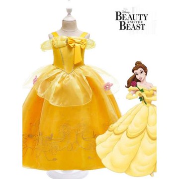 新款兒童貝兒公主裙萬圣節女童美女與野獸貝兒cos學校活動表演服