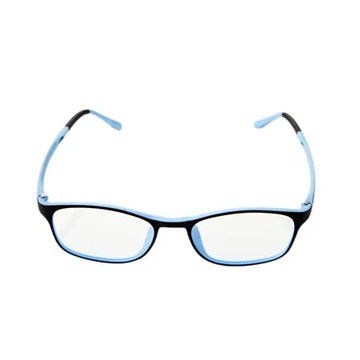 【Z-POLS】兒童專用 柔軟舒適TR90彈性輕量材質濾藍光眼鏡(抗藍光兼具抗紫外線 黑藍配色)