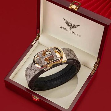 保羅男士皮帶真皮自動扣高檔品牌褲帶潮流年輕人輕奢品精致腰帶男