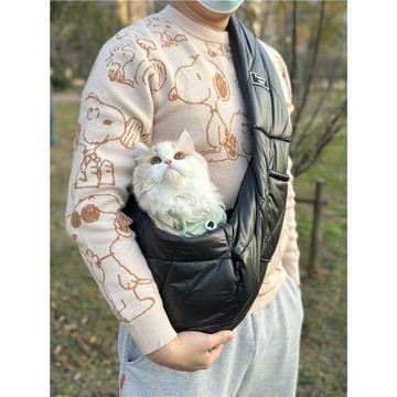 寵物外出包斜挎便攜小型狗包冬季保暖防風貓包露頭單肩帶寵物用品