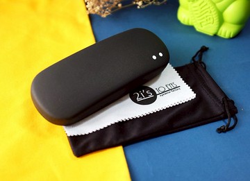 2is Bx07AmD 眼鏡盒│二眼彩色│橢圓硬盒│霧面黑色│眼鏡