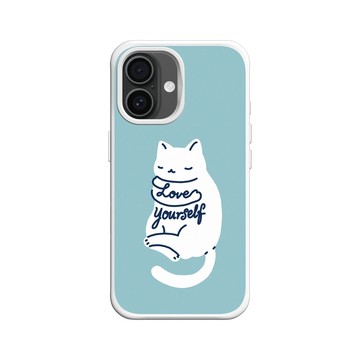 iPhone 16 SolidX 白 - ilovedoodle (Lim Heng Swee) - Mindful Cat - Love Yourself