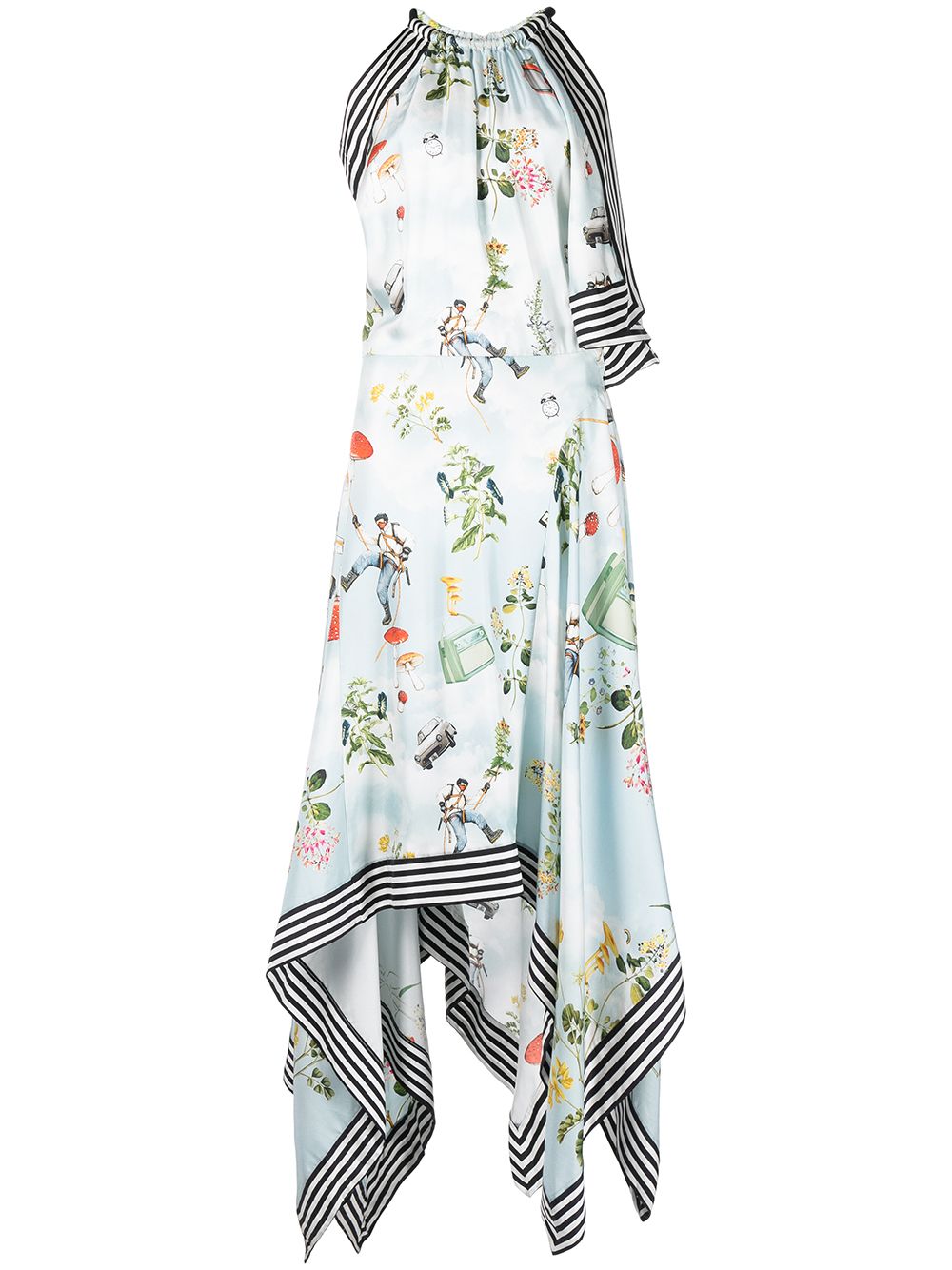 Monse - mushroom-print scarf dress - women - Silk - 0 - Multicolour