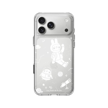iPhone 17 Pro Max Clear Case（相機按鈕） 透明 - 懶散兔與啾先生 Lazy Rabbit and Mr.Chu - outerspace